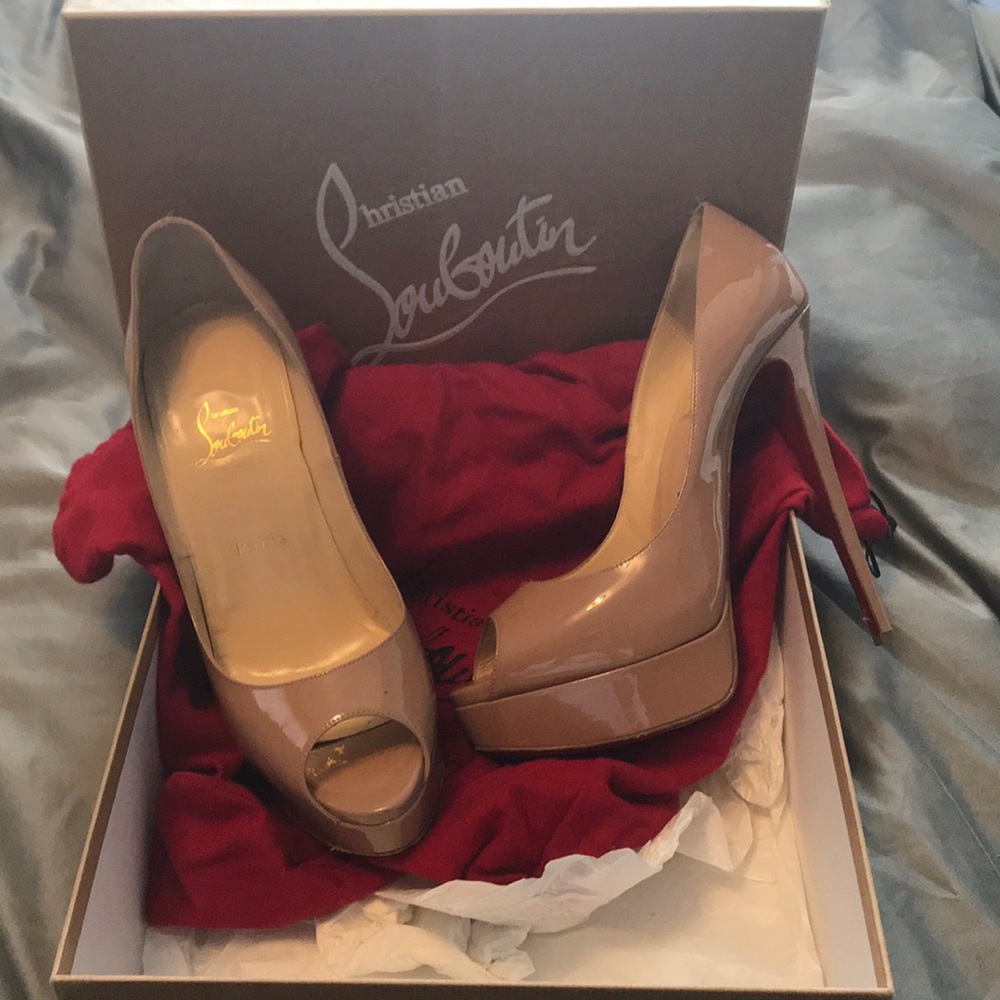 Christian Louboutin slightly used heels nude color